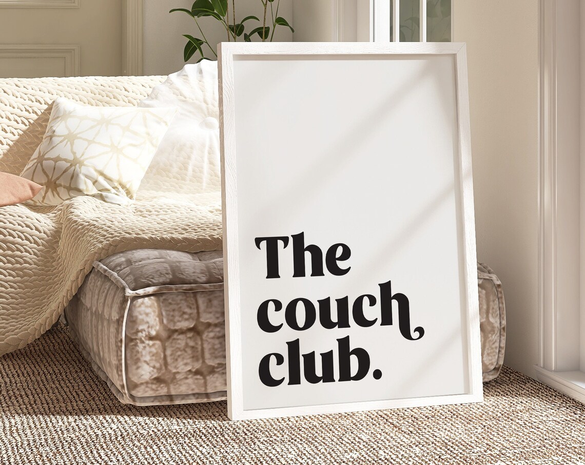 Couch Club Retro Black And White Poster Print - Image 2
