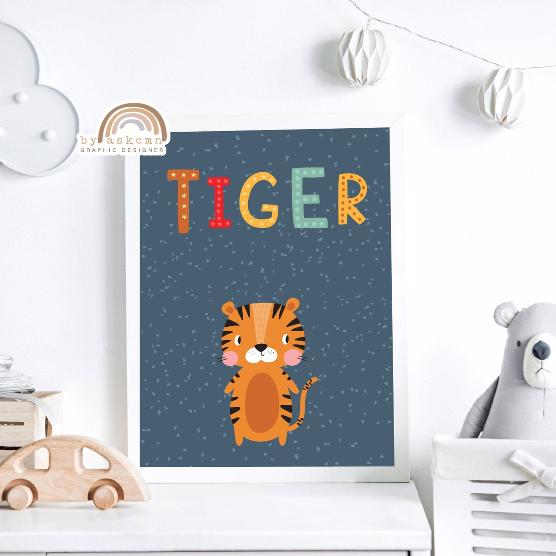 Tiger Baby Room Poster Christmas Gift Nursery Art Poster Baby Room Poster Birthday Gift Kids Room Poster Baby Room Wall Art - Image 5