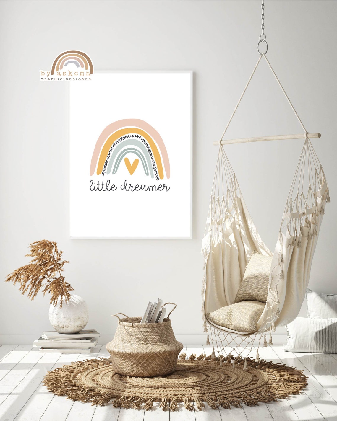 Rainbow Wall Decor Print Baby Room Poster Nursery Print Art Little Dreamer Baby Room Poster Quote Poster Instant - Image 4