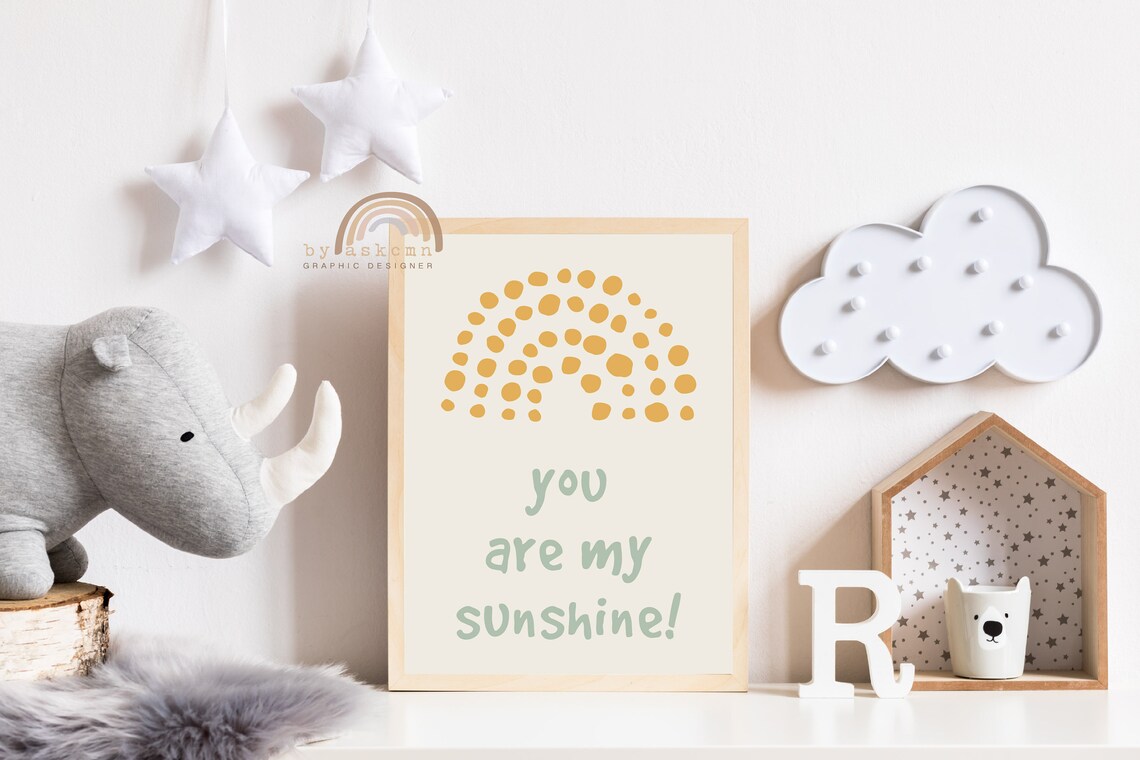 You Are My Sunshine Nursery Wall Art Boho Nursery Print Rainbow Poster Living Room Art Print Baby Room Poster Birthday Gift Poster - Image 6
