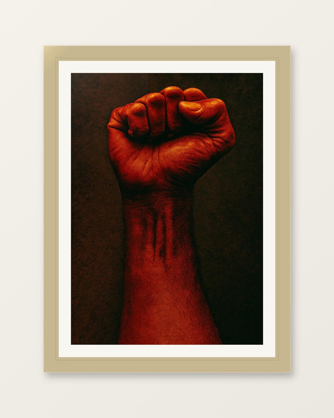 Power Fist Wall Art Bold Statement Poster Motivational Home Decor