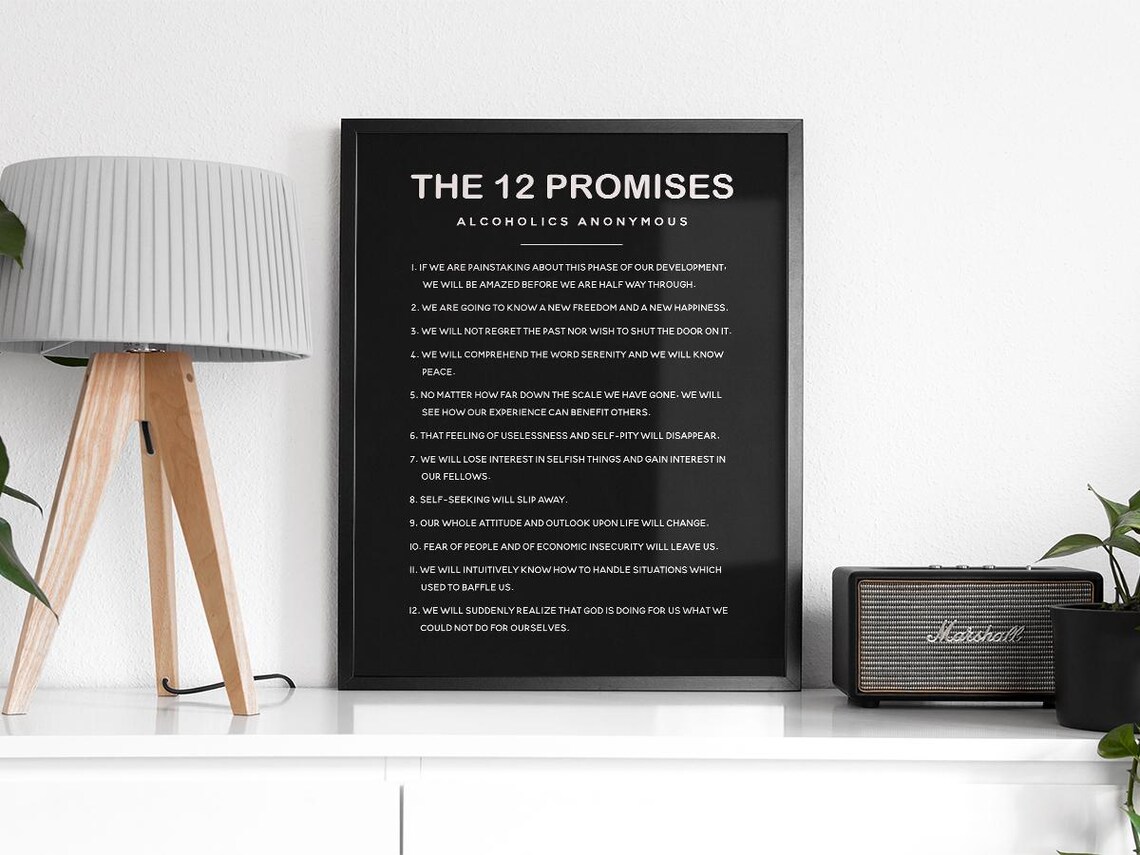 12 Promises Of Alcoholics Anonymous, Serenity Home Office Decor - Image 2