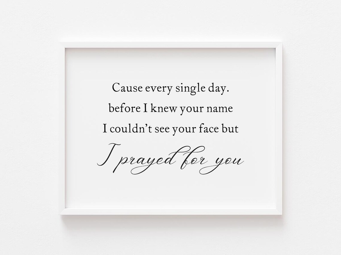 I Prayed for You Prayer Quote Romantic Wedding Couple Wall Art