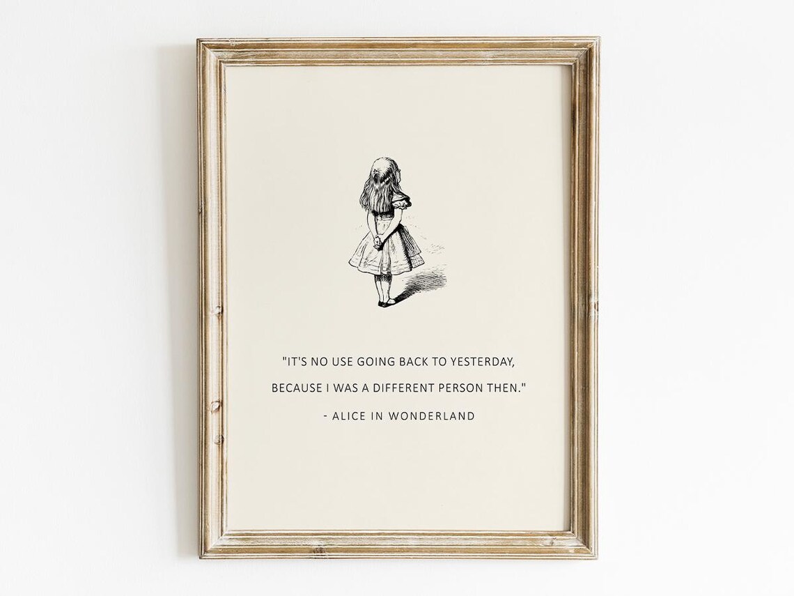Alice In Wonderland Quote, Vintage Tea Party Art Print