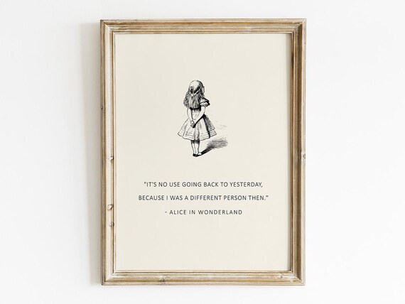 Alice In Wonderland Quote, Vintage Tea Party Art Print