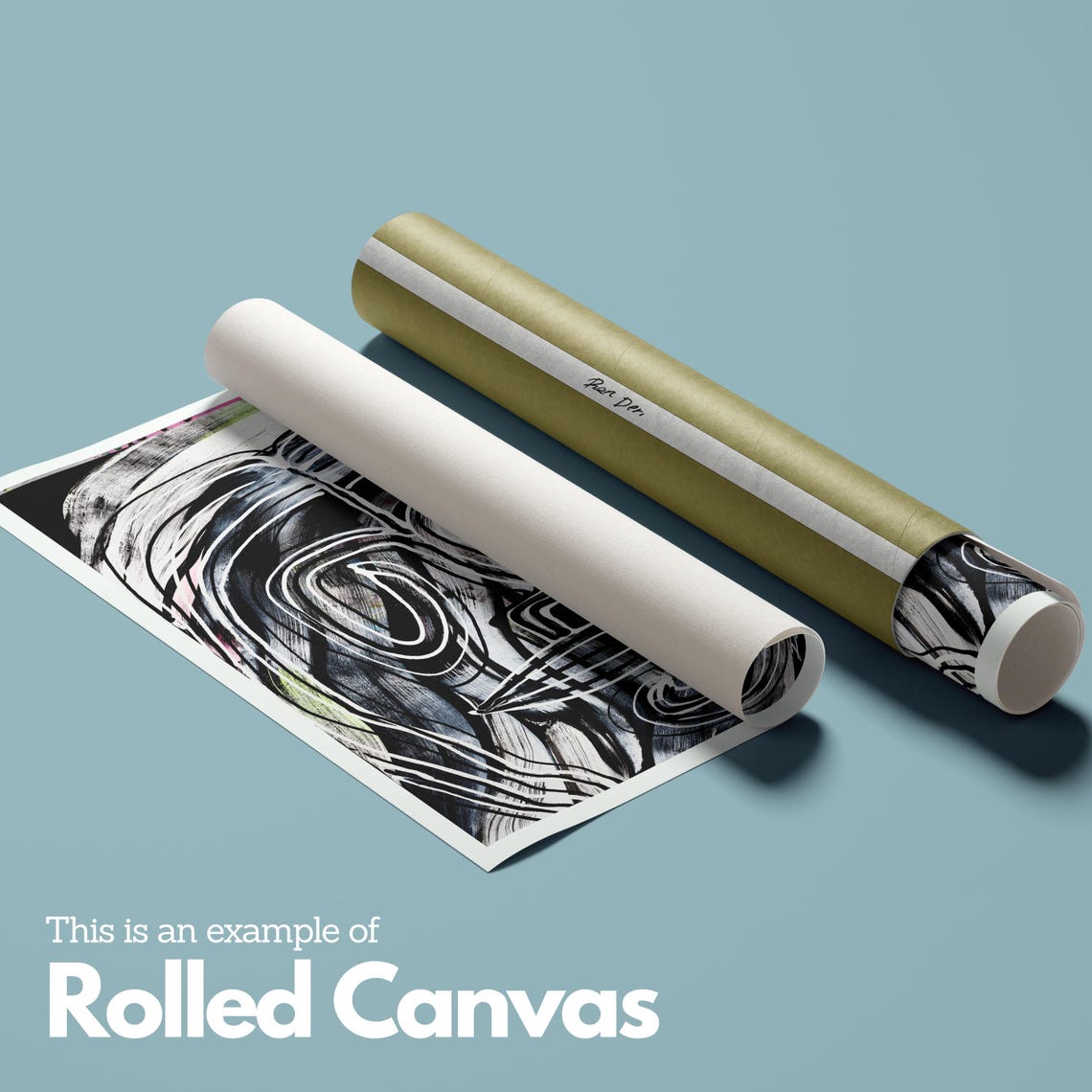 Black and White Line Face Green Accents Dramatic Abstract Poster - Image 2