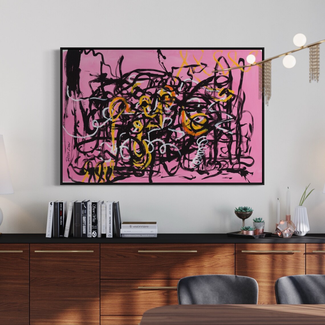 Pink Abstract Painting, Modern Art Wall Art Print - Image 3