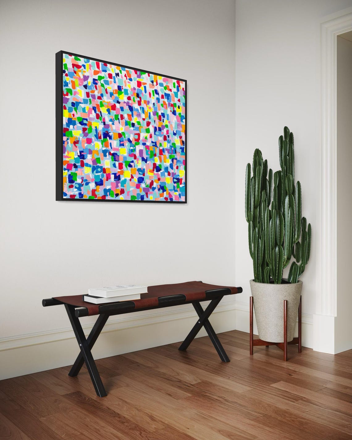 Multicolor Rectangle Mosaic Vertical Modern Abstract Artwork Poster - Image 3