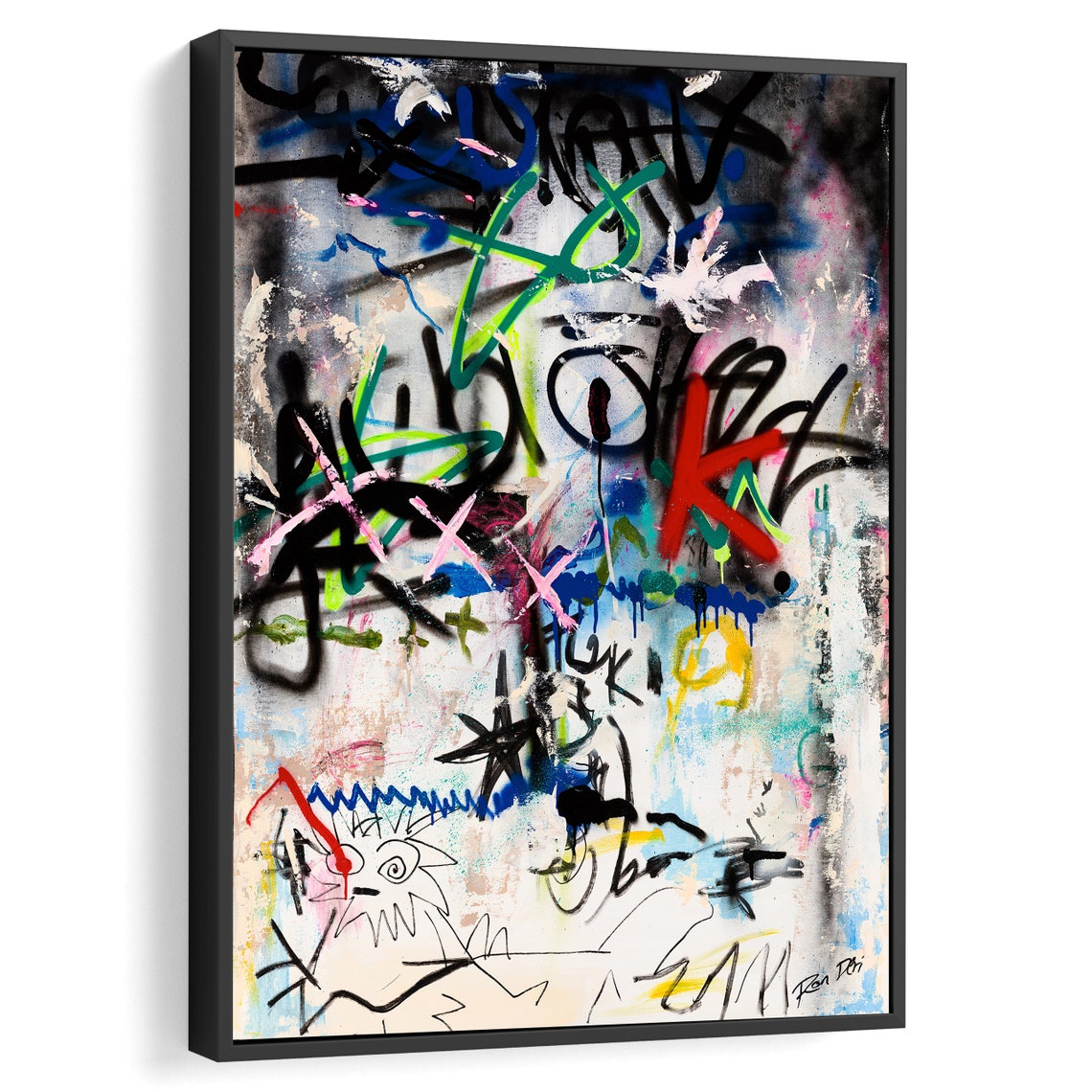 Mark K Bold Graffiti Tags on White Street Art Spray Paint Poster - Image 3
