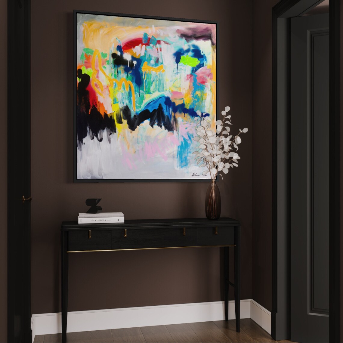 Colorful Abstract Modern Painting, Living Room Art Print - Image 4