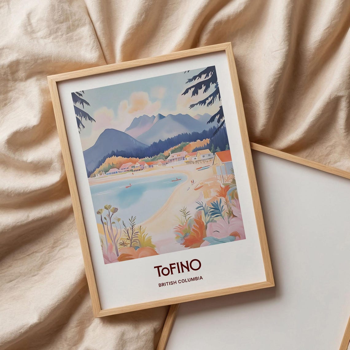 Tofino British Columbia Beach Village Mountain Bay Travel Art Poster - Image 3