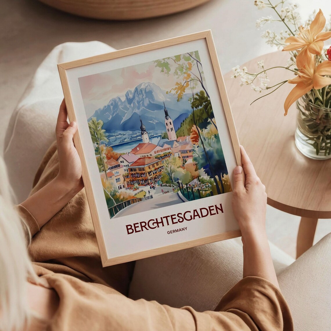 Berchtesgaden Germany Alpine Village Mountain Watercolor Travel Poster - Image 5