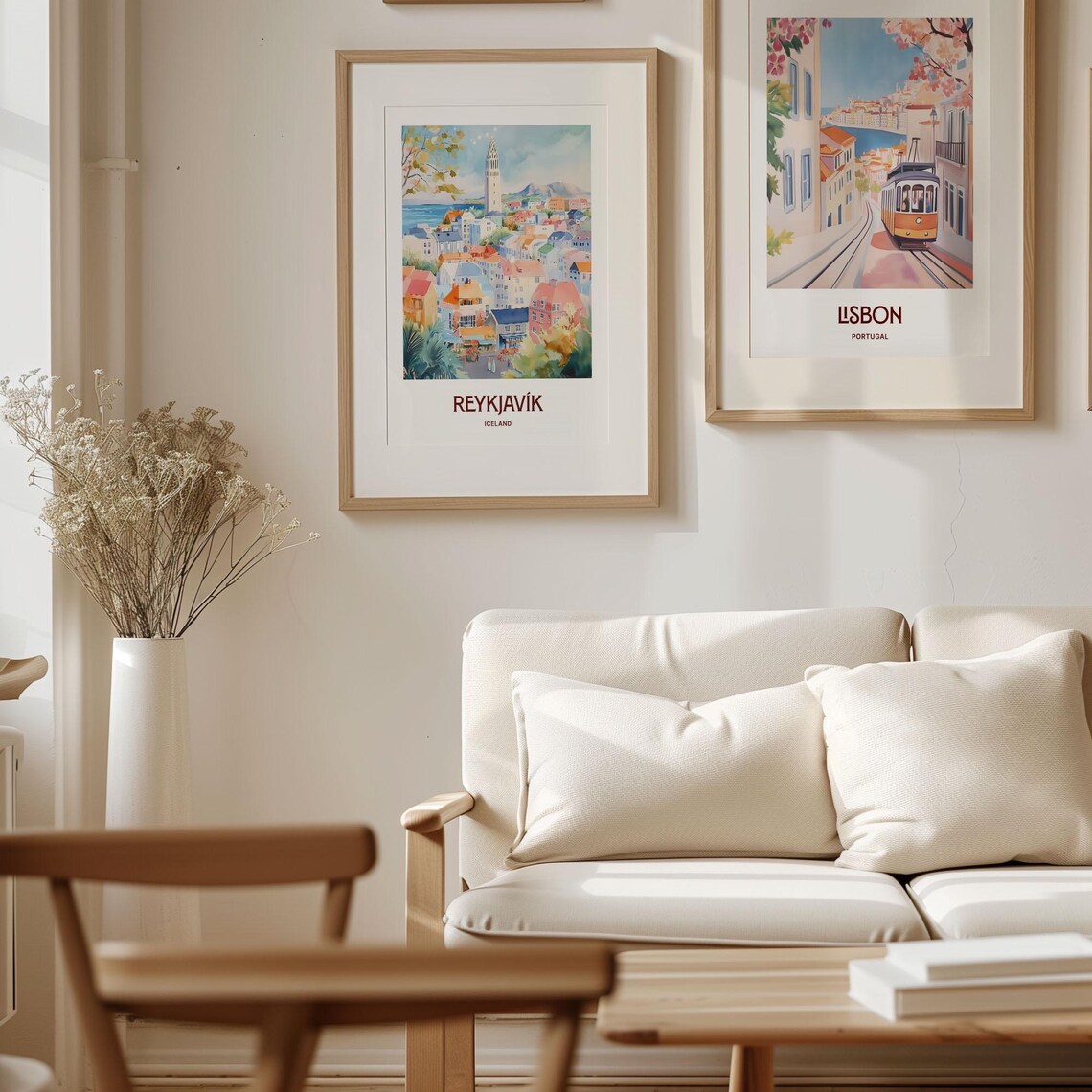 Reykjavik Iceland Hallgrimskirkja Colorful City Watercolor Travel Poster - Image 4