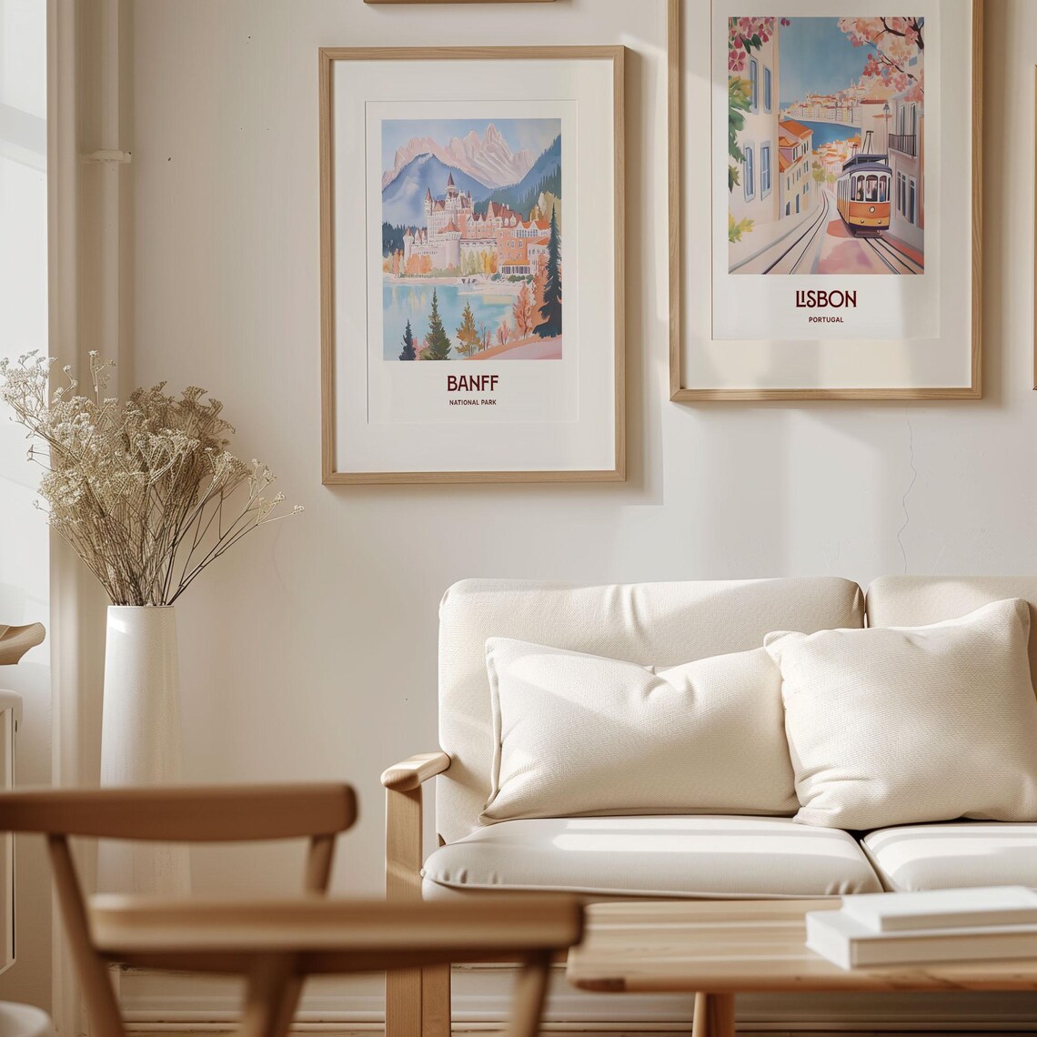 Banff National Park Canada Fairmont Lakeside Castle Watercolor Poster - Image 4