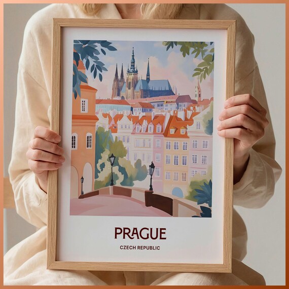 Prague Czech Republic St Vitus Cathedral Charles Bridge Poster