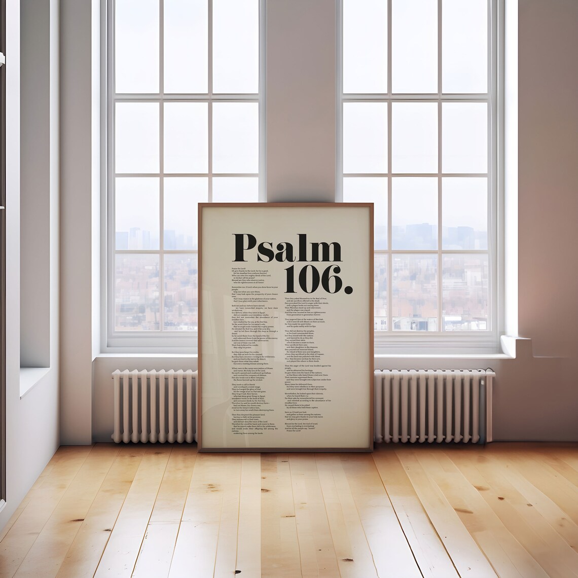 Psalm 106 Give Thanks To The Lord Full Text Bold Bible Verse Wall Art - Image 3