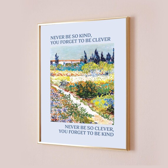 Never Be So Kind You Forget To Clever Marjorie Taylor Poster Quote Lyrics Print Subtle Office Decor Baby Nursery Room