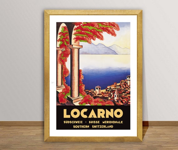 Locarno Suisse Vintage Travel Poster Poster Paper Or Print Gift Idea Wall Decor