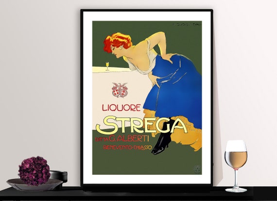 Liquore Strega Vintage Fooddrink Poster Poster Paper Or Print Gift Idea