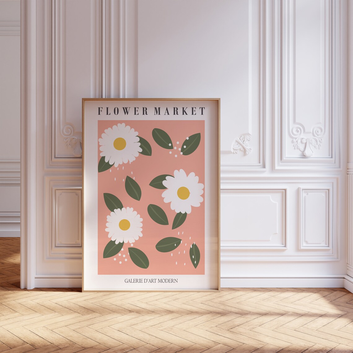 Flower Market Pink Daisies Galerie Modern Botanical Bloom Wall Art - Image 3