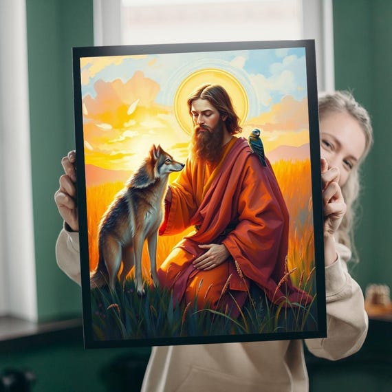 Saint Francis Blessing Wolf Jigsaw Puzzle Religious Meditation