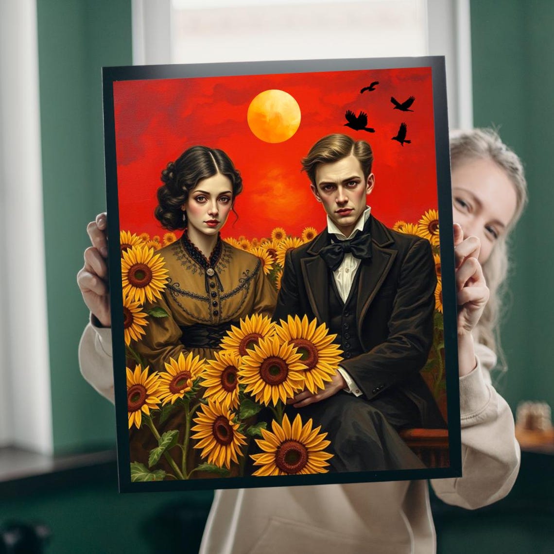 Gothic Sunflower Puzzle Dark Fantasy Art Jigsaw Game