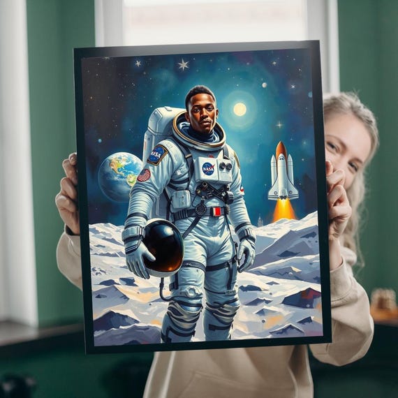 Black Art Astronaut Puzzle Afrocentric Space Theme Jigsaw