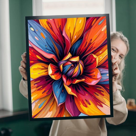 Vibrant Floral Puzzle Abstract Jigsaw Game Art Lover Gift