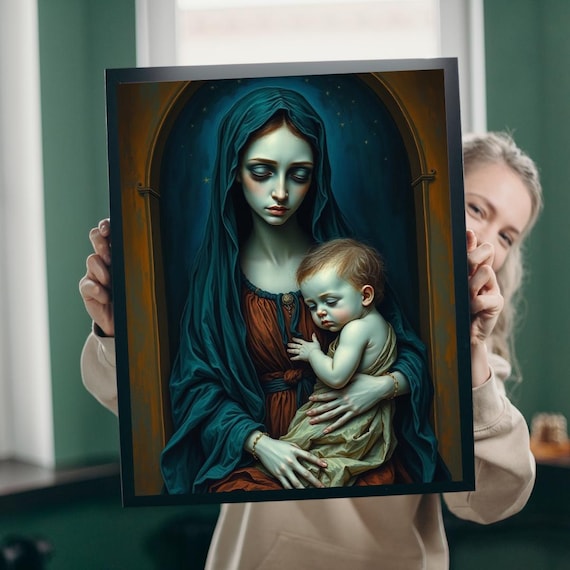 Sorrowful Mother And Child Jigsaw Puzzle Gothic Art Game