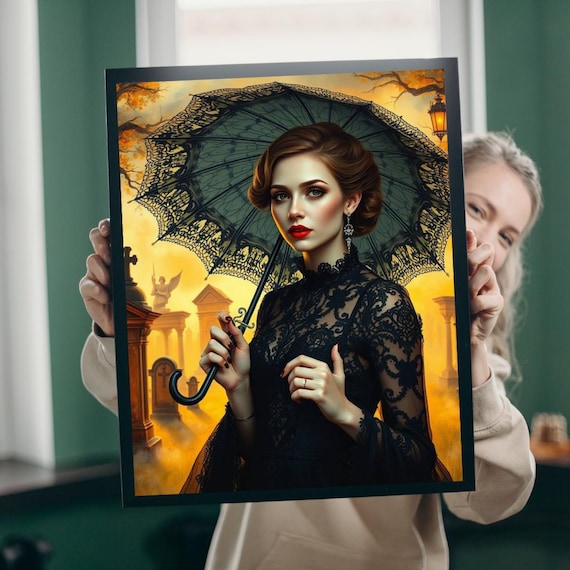 Gothic Lady Jigsaw Puzzle Vintage Enchanting Design