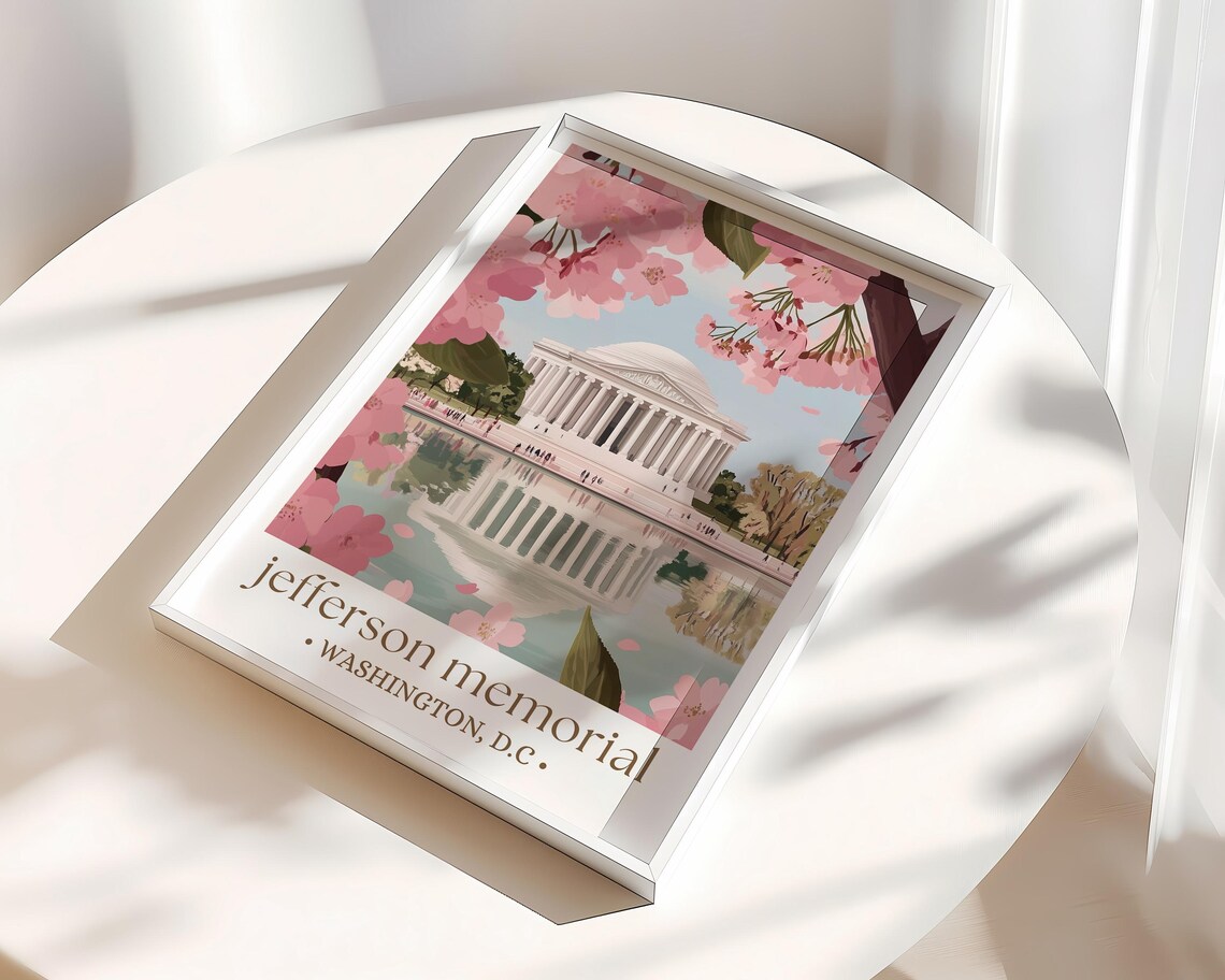 Jefferson Memorial Washington Cherry Blossom Art Print - Image 2
