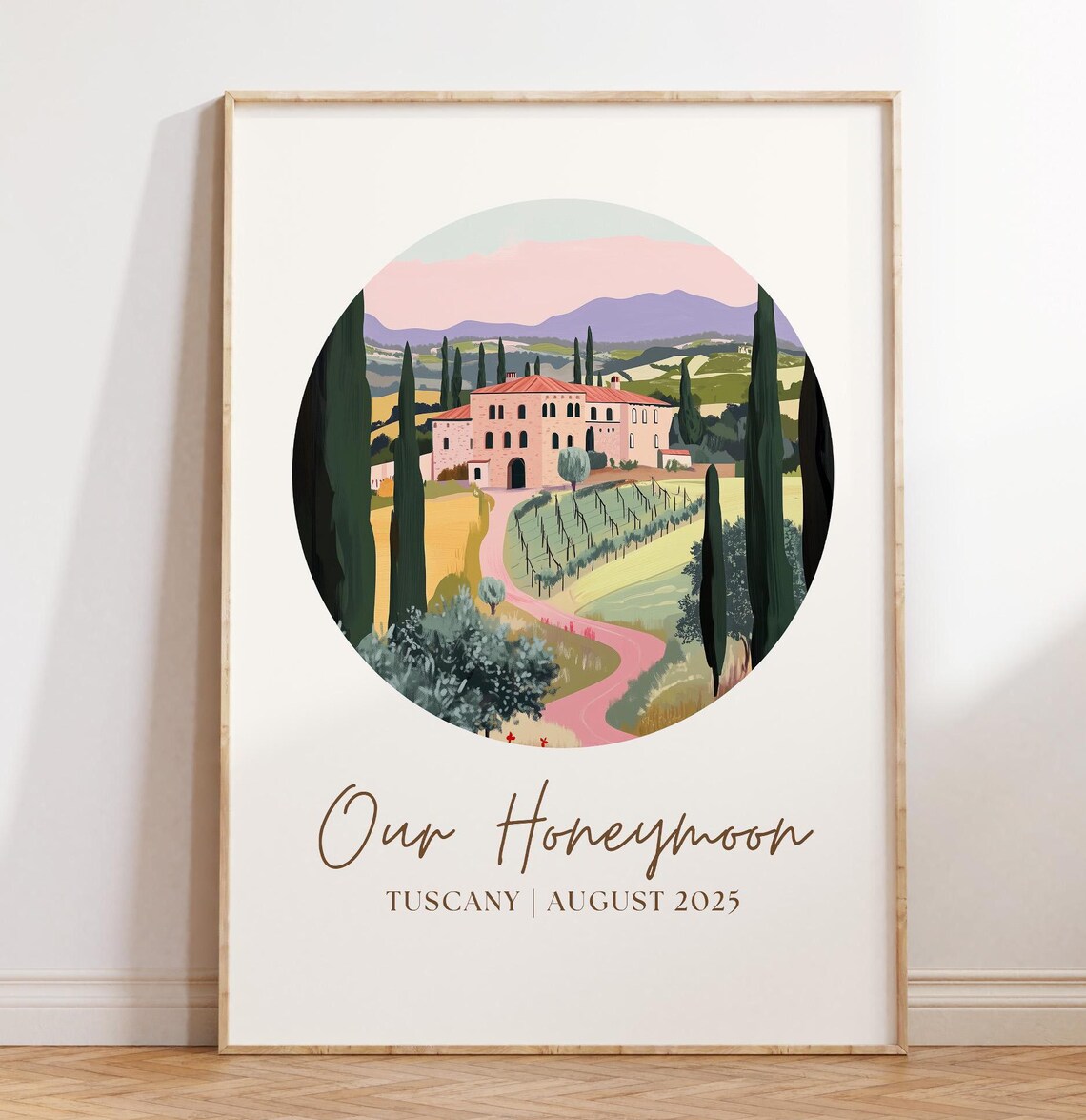 Personalized Travel Print, Honeymoon Wedding Gift