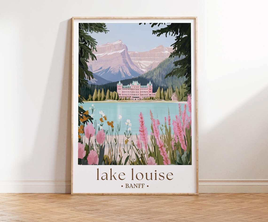 Lake Louise Banff Travel Poster, Canadian Rockies