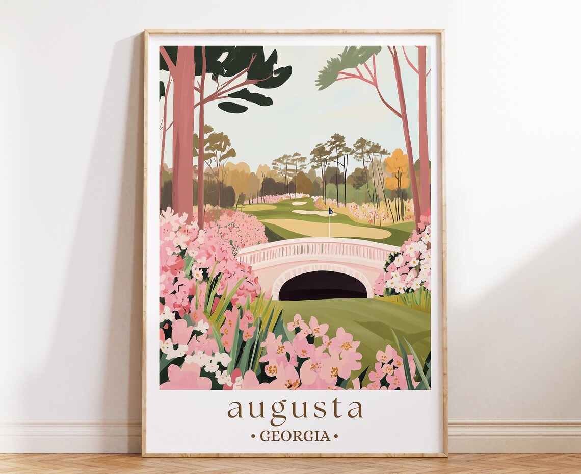 Augusta Georgia Travel Poster, Historic Town Landscape