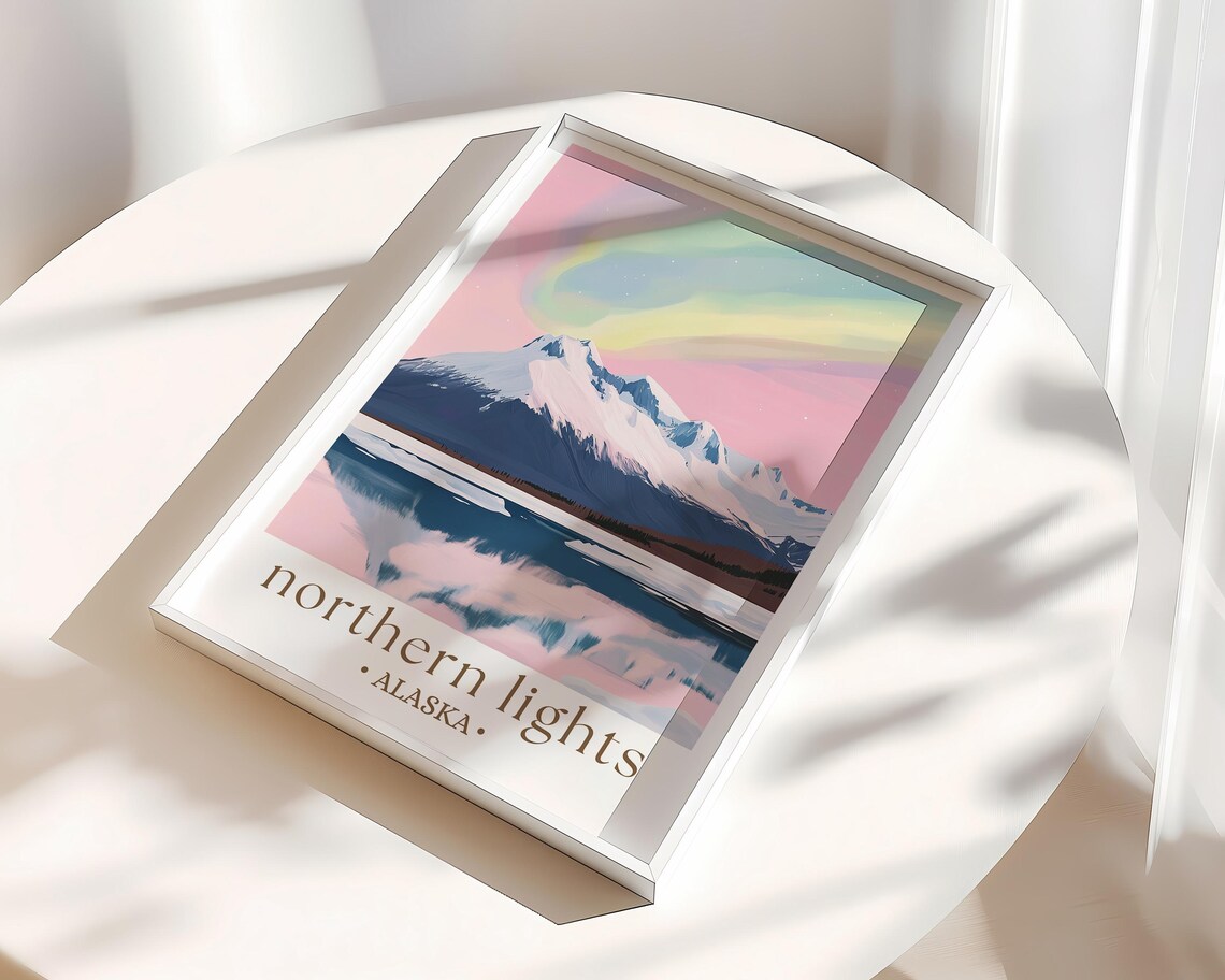 Northern Lights Alaska Travel Poster, Arctic Scene - Image 3