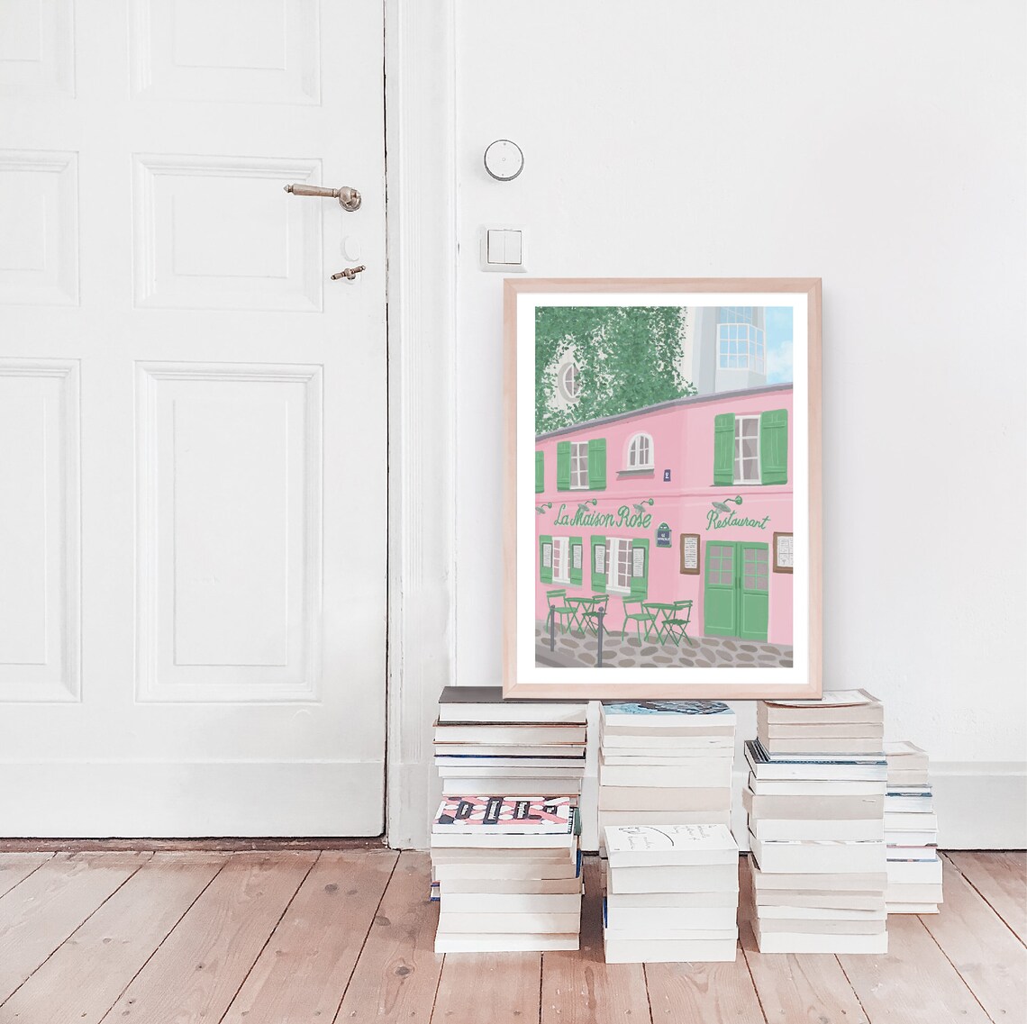 Pink Cafe in Montmartre, Paris, France Art Print - Image 3