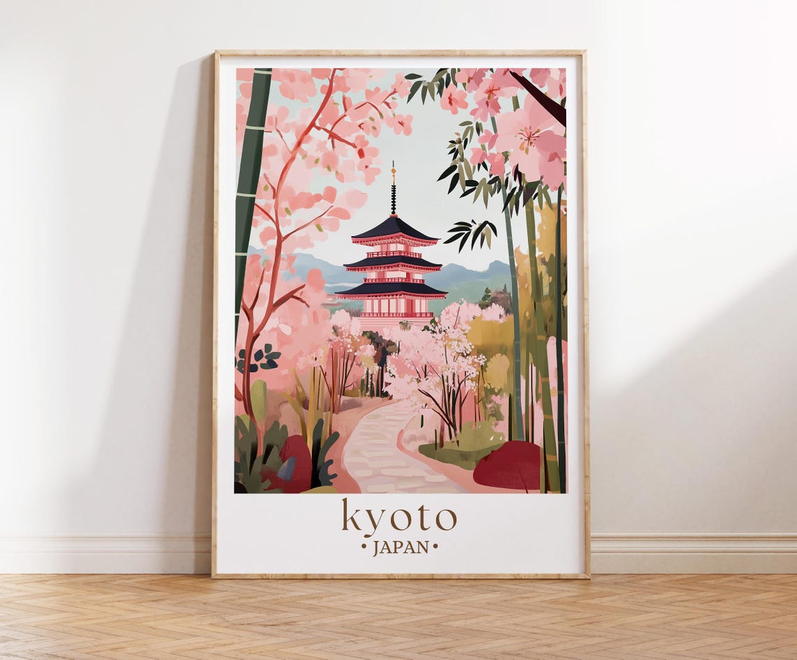 Kyoto Tokyo Poster Print Tokyo City Wall Art Japanese Fuji Poster Kyoto Tokyo Decor Personalised Gifts Wedding Gifts