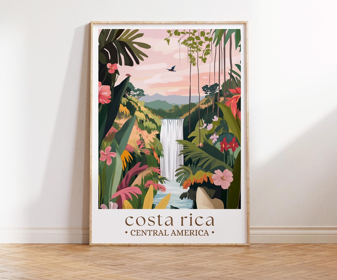 Costa Rica Travel Poster, Central America Art Print