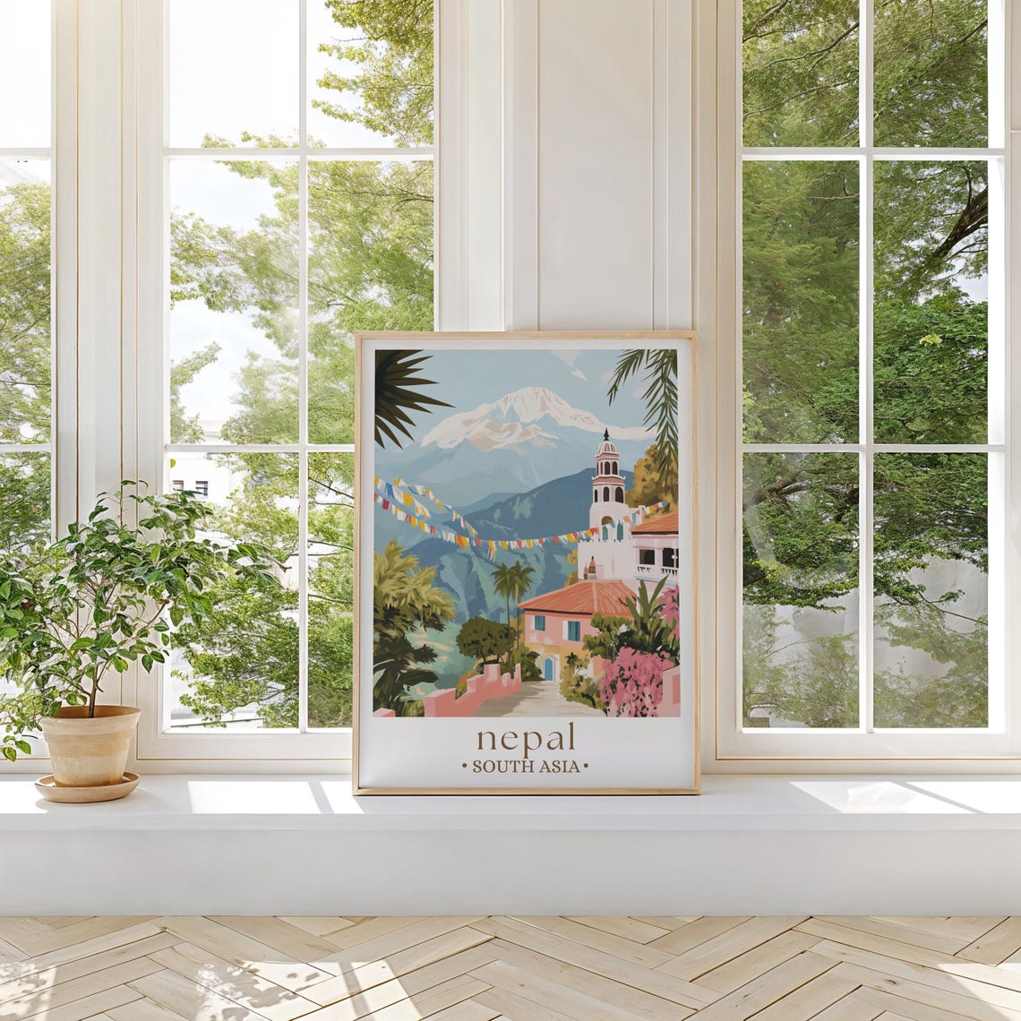 Nepal Travel Print Asia Travel Poster Nepal Poster Travel Wall Art Nepal Print Nepal Kathmandu Kathmandu Poster Nepal Wall Art - Image 3