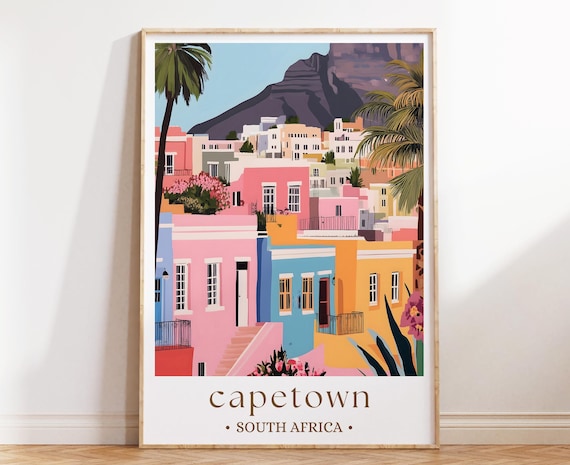 Cape Town South Africa Bo Kaap Colorful Street Travel Poster Art