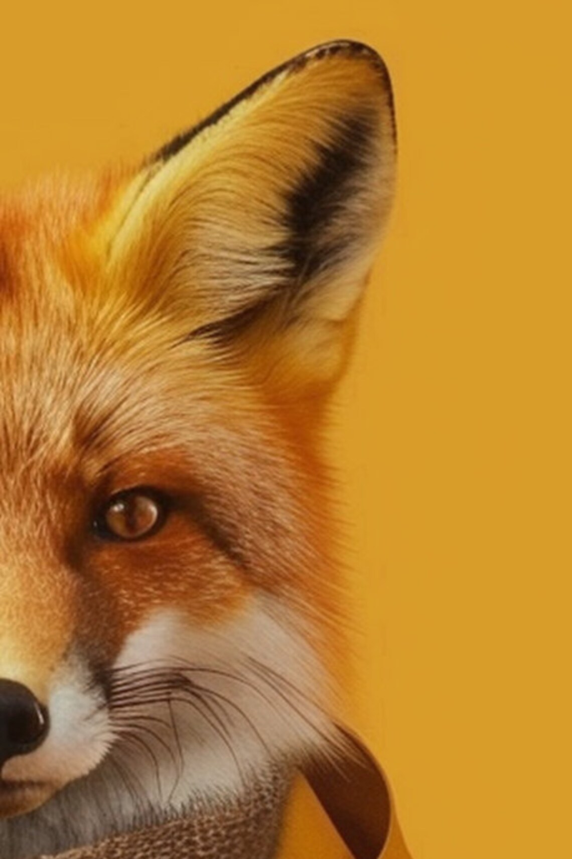 Modern Fox Portrait in Yellow Raincoat, Vintage Poster - Image 2