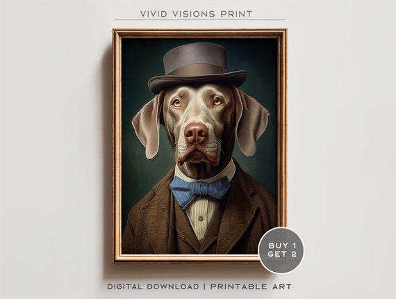 Victorian Dog Portrait Gothic Wall Art Renaissance Painting Vintage Animal Portrait Poster Artwork Download 1053