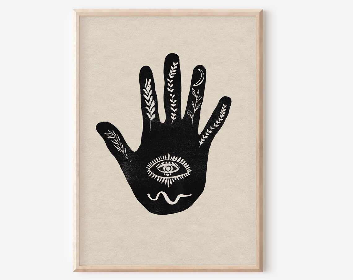 Bohemian Mystical Hand All Seeing Eye Art Print - Image 2