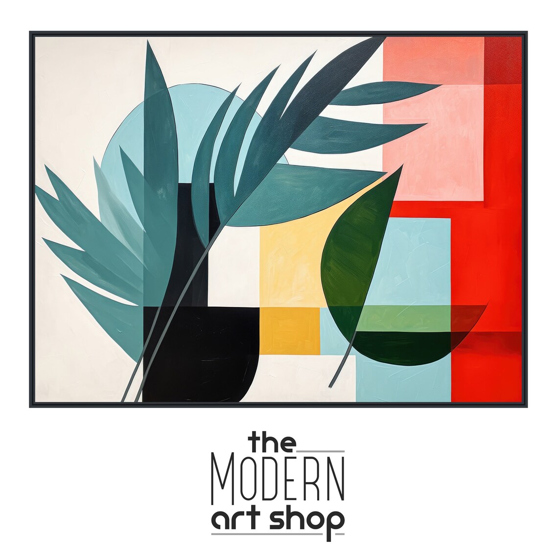 Mid-Century Abstract Tropical Botanical Art Print - Image 4