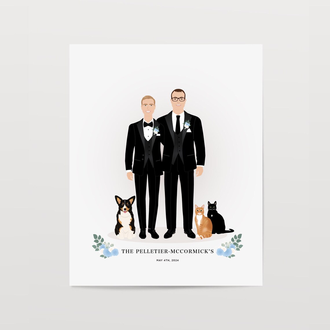 Personalized Wedding Gift, Custom Couple Illustration - Image 2