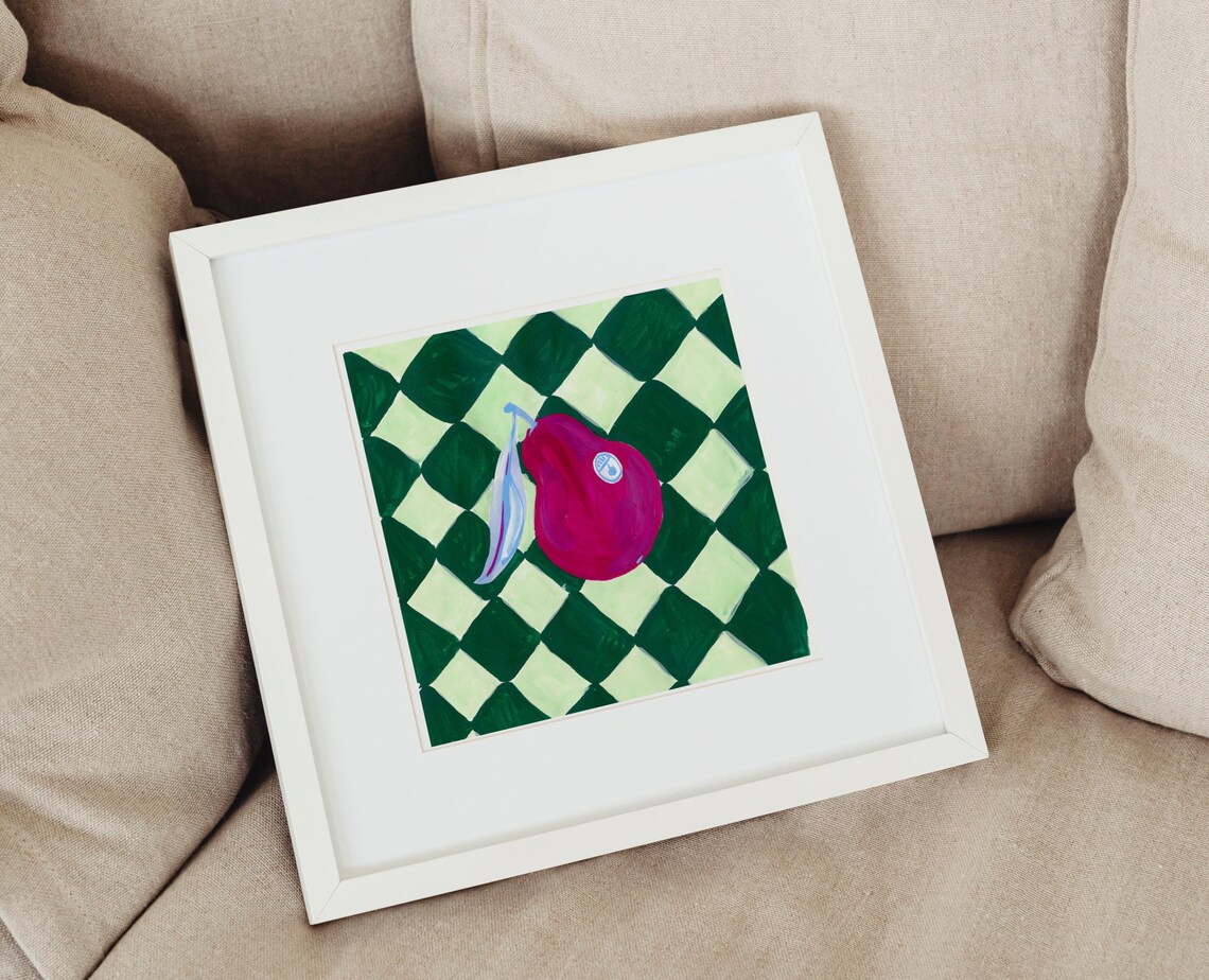 Pear Print, Jewel Tone Abstract Fruit Art Print - Image 2