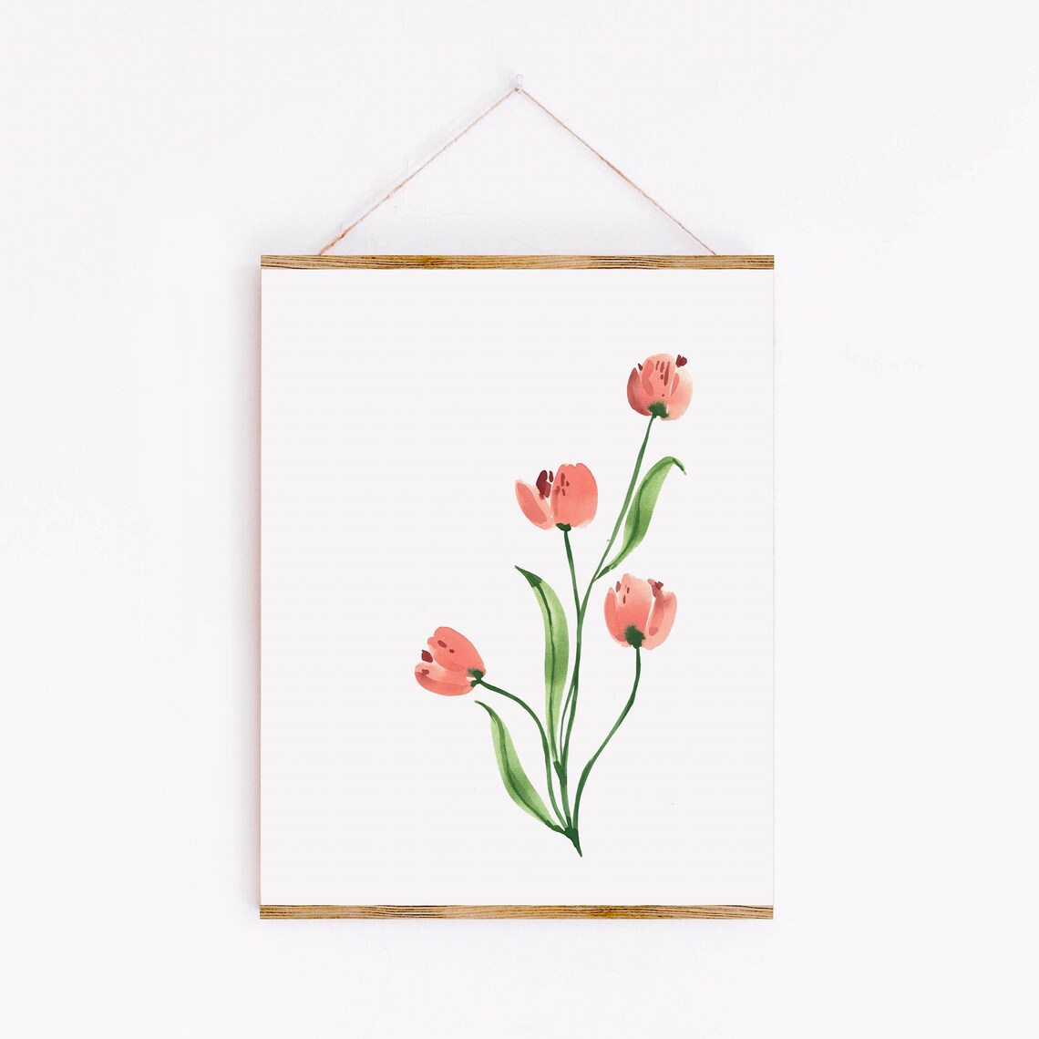 Tulip Flowers Minimal Wall Art, Kitchen Print - Image 3