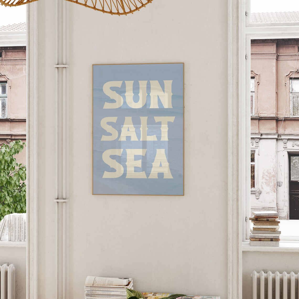 Sun Salt Sea Beach Coastal Cream Type Ocean Blue Wall Poster - Image 3