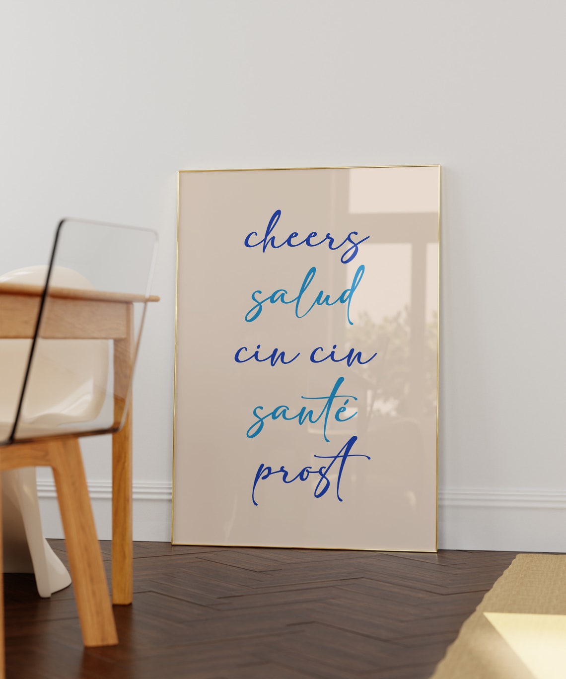 Cheers Salud Cin Cin Santé Prost Multilingual Toast Quote Poster - Image 3