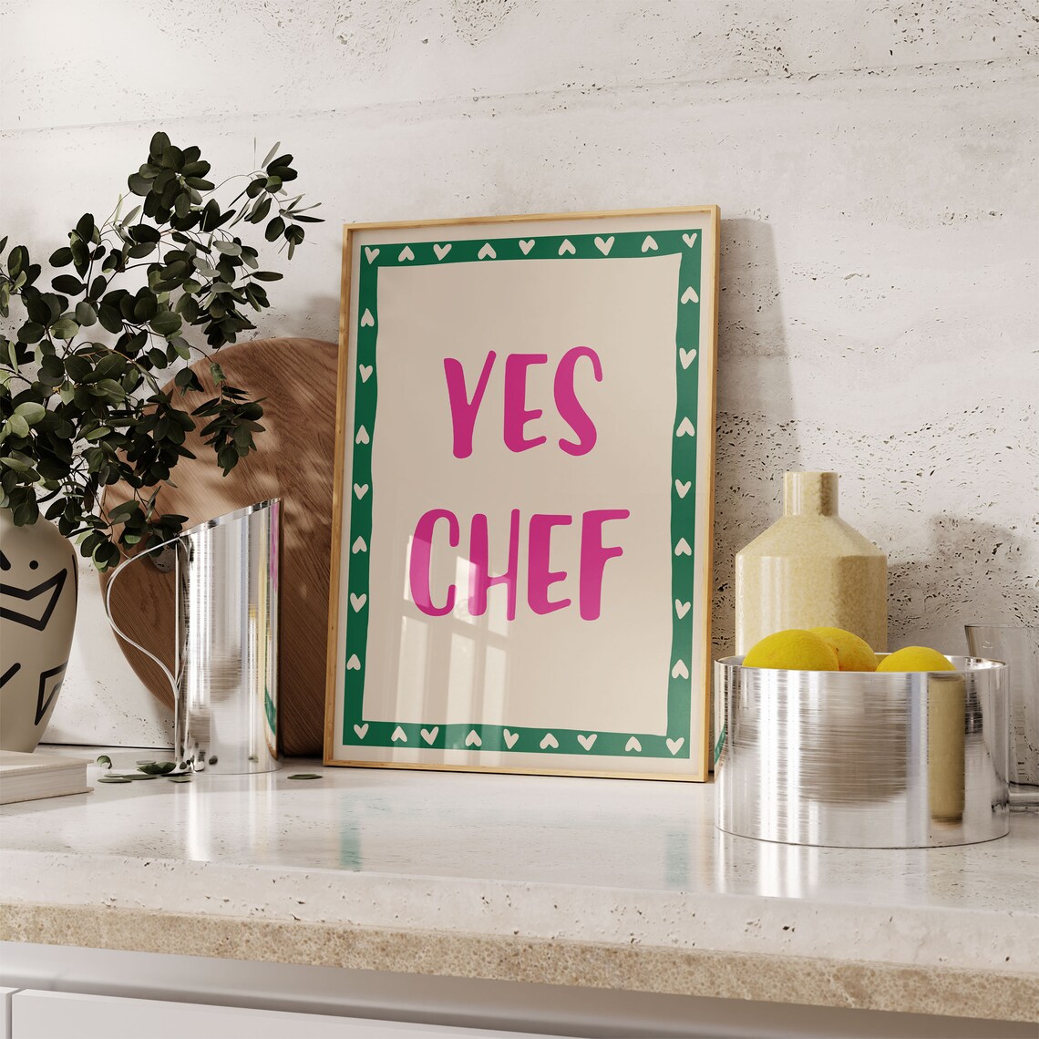 Yes Chef Funny Cooking Art Prints Aesthetic Kitchen Decor Cute Apartment Decor Chef Was Cute Quirky Home Decor Girly Kitchen - Image 4
